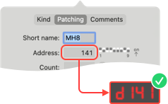 Compare DMX address